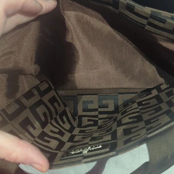 Givenchy Brown Geometric Fabric Tote Bag Authentic Designer Large - Picture 12 of 15